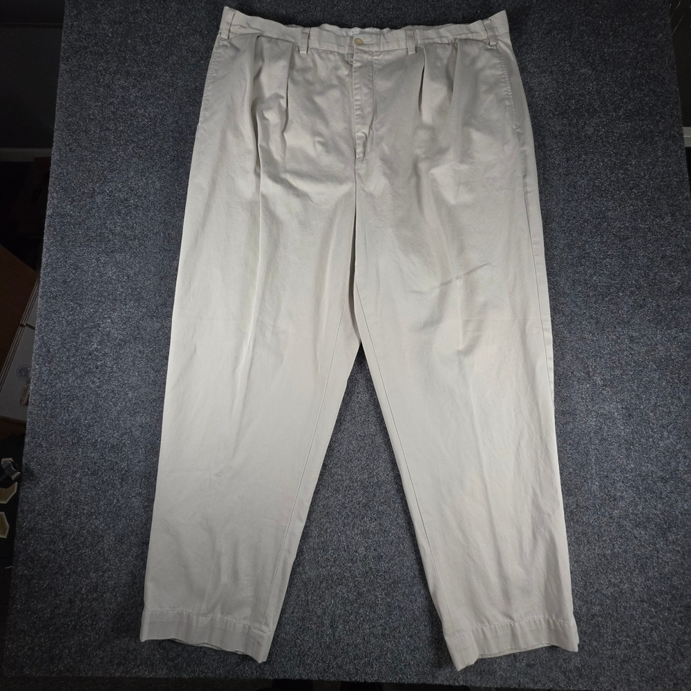 VTG Polo Ralph Lauren Andrew Pant Mens 46Bx30(43×29.5) Tan Khaki Pleated Chino